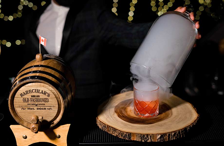 Smoked Cocktails on a Cocktail Bar